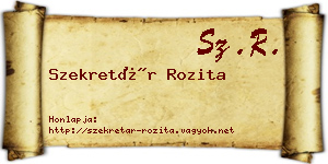 Szekretár Rozita névjegykártya